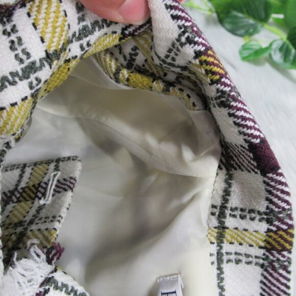 PENDLETON Plaid Tweed Jacket Double Breasted Fringe Trim Women’s Size 12 - Picture 8 of 10